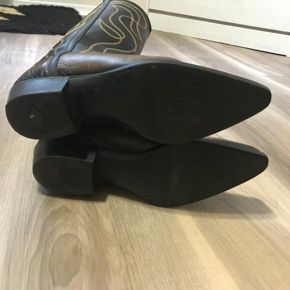 Ladies Black And Brown Western Boots Size 6B - Picture 6 of 6